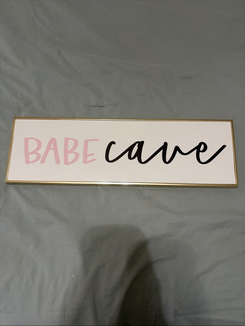 Hobby Lobby Babe Cave Wall Sign - Pink and Black with Gold Frame